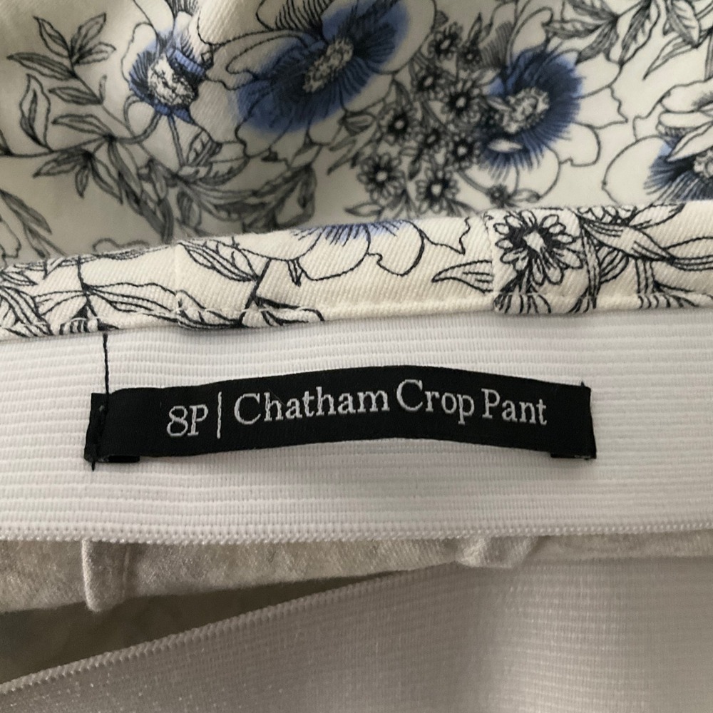 Talbots Chatham Ankle Pant‎ Women 8P Blue Botanical Preppy Coastal Travel Resort - Picture 4 of 14